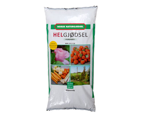 Helgjødsel fra Norsk naturgjødsel 15 liter sekk Lier Planteland gartneri og hagesenter