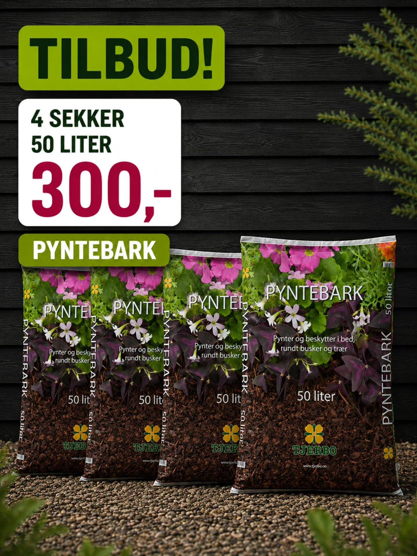 tilbud på pyntebark hos lier planteland hagesenter