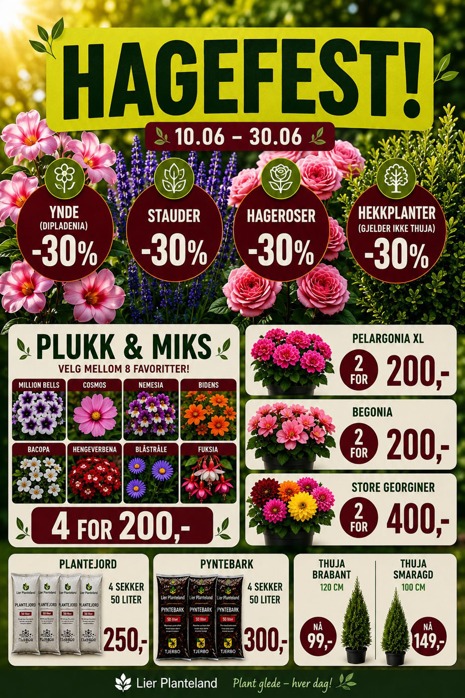 hagefest hos lier planteland i juni 2026