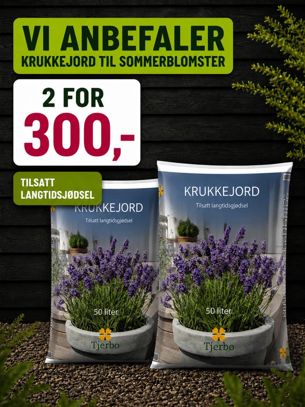tilbud på krukkejord hos lier planteland hagesenter