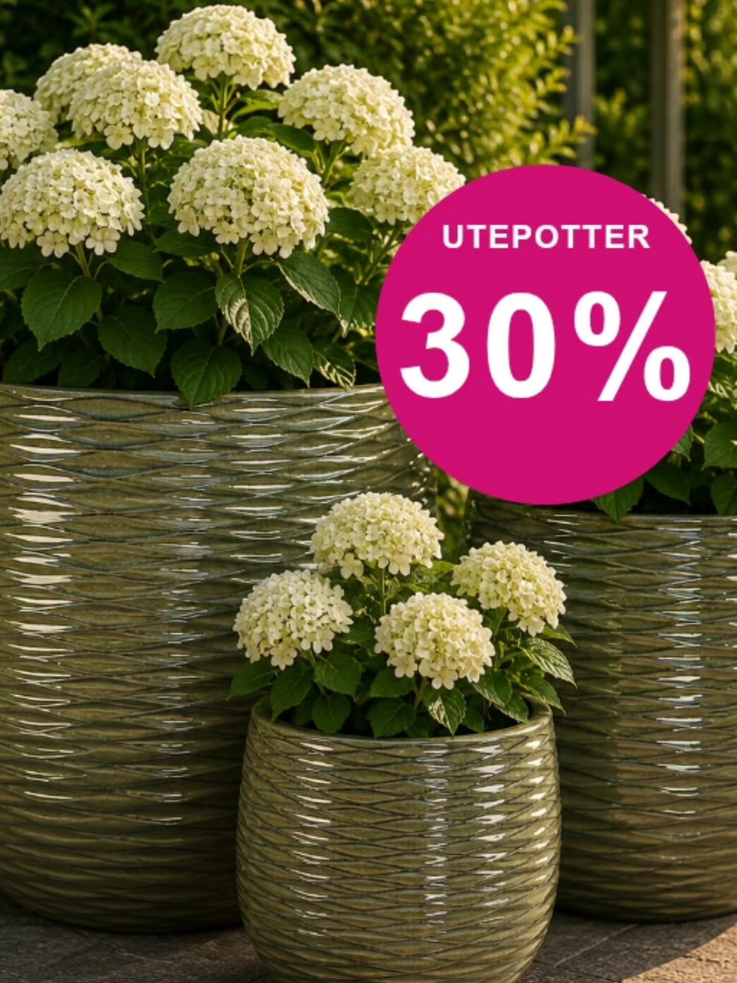 utepotter 30 prosent lier planteland